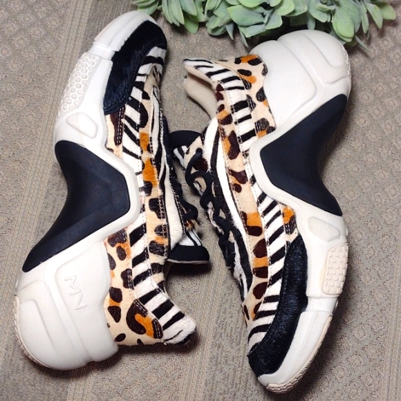 Mark Nason Animal Print Leopard Zebra Hair Calf Trainer Shoes - Picture 5 of 15